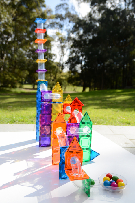 Set magnetic Magblox - 98 piese, circuit cu bile - Magbrix Marble Run [4]