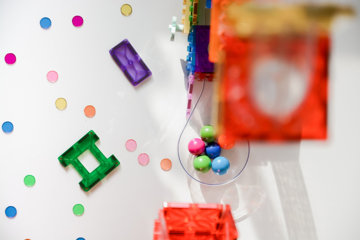 Set magnetic Magblox - 98 piese, circuit cu bile - Magbrix Marble Run [9]