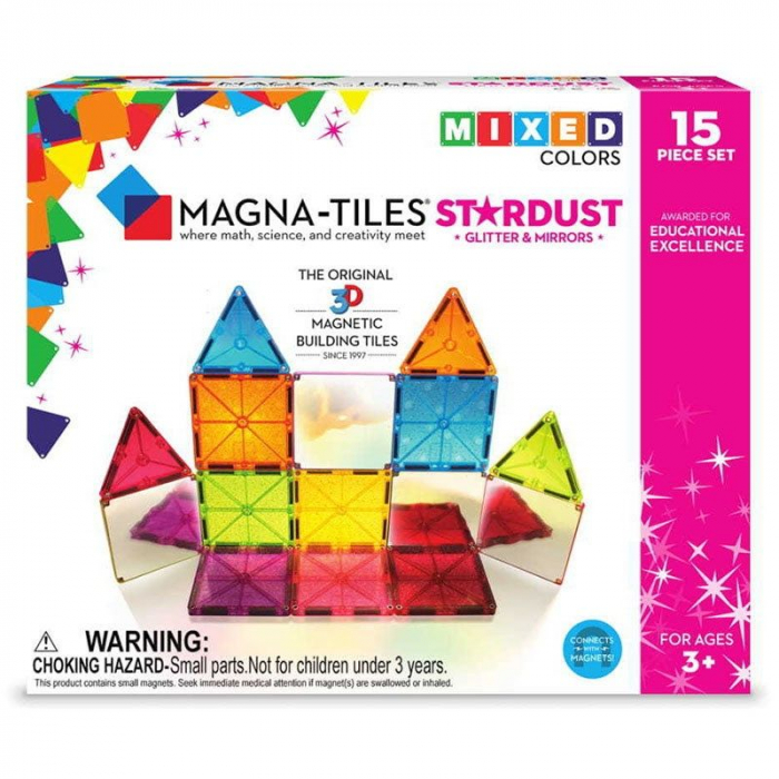 Set magnetic Magna-Tiles Stardust cu sclipici și oglinzi (15 piese) [1]