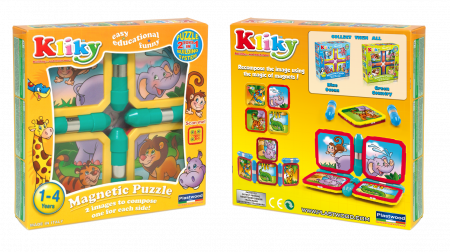 Set magnetic pentru bebelusi Supermag Kliky - Animale jungla, 8 piese [2]