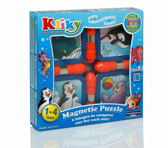 Set magnetic pentru bebelusi Supermag Kliky - Animale marine, 8 piese [1]
