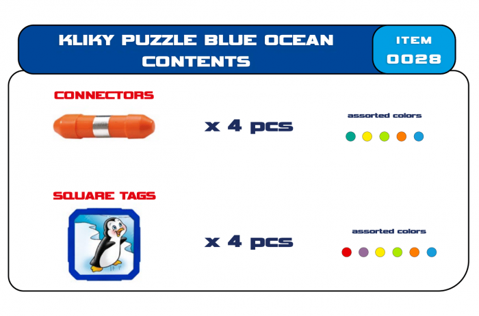 Set magnetic pentru bebelusi Supermag Kliky - Animale marine, 8 piese [3]