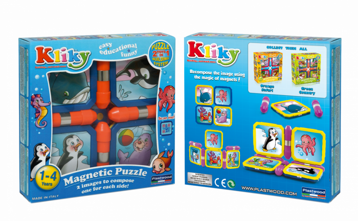 Set magnetic pentru bebelusi Supermag Kliky - Animale marine, 8 piese [2]