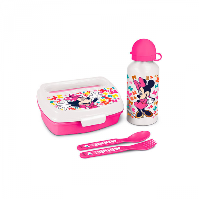 Set sticla apa inox +cutie sandwich Minnie Mouse [1]