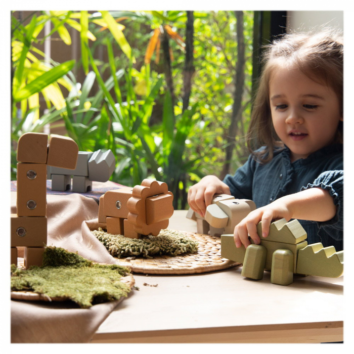 Snap Block Animals, blocuri de constructie din lemn, Guidecraft [3]