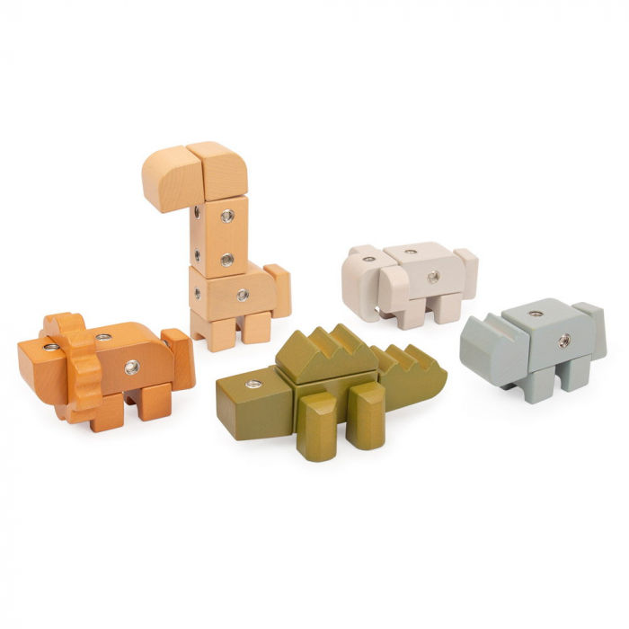 Snap Block Animals, blocuri de constructie din lemn, Guidecraft [2]
