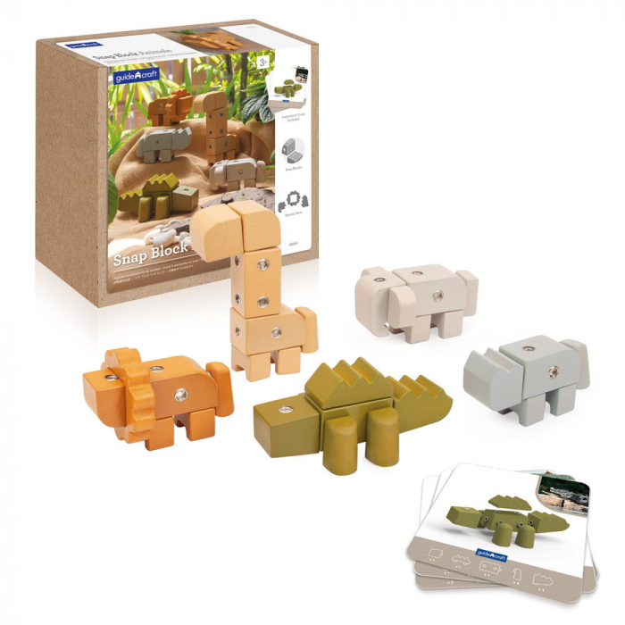 Snap Block Animals, blocuri de constructie din lemn, Guidecraft [1]