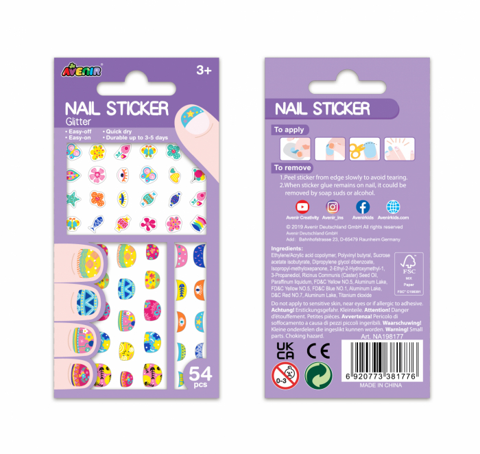 Stickere pentru unghii cu sclipici - Flori [4]