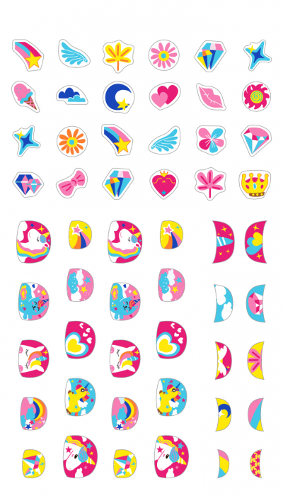 Stickere pentru unghii cu sclipici - Unicorni [2]