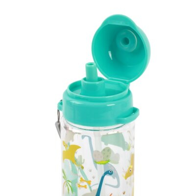 Sticla transparenta din tritan, cu pai, 400 ml - dinozauri [2]