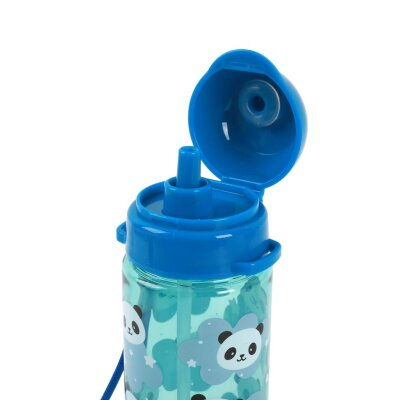 Sticla transparenta din tritan, cu pai, 400 ml - panda [2]