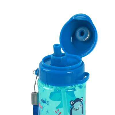 Sticla transparenta din tritan, cu pai, 400 ml - rechini [2]