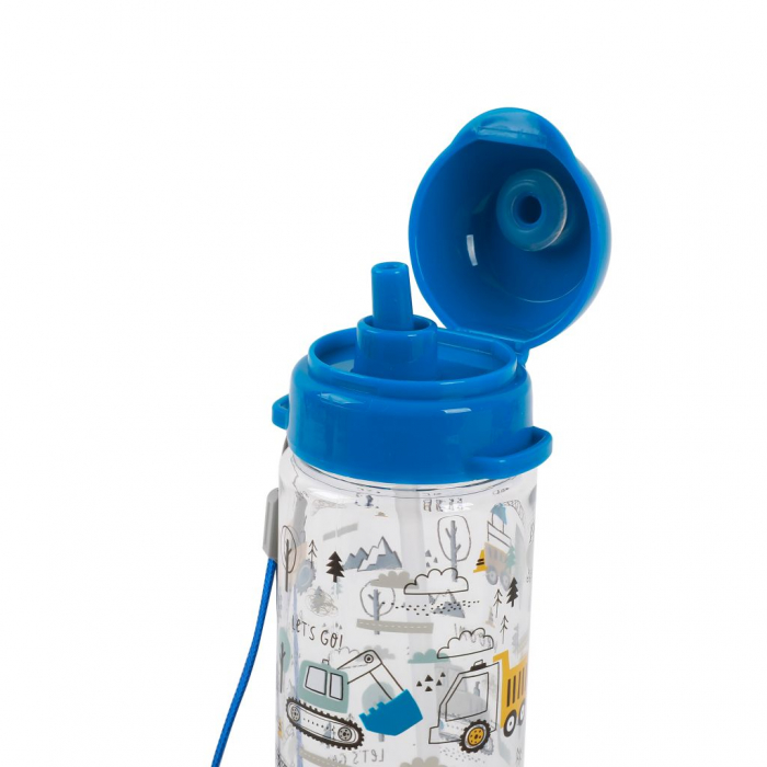 Sticla transparenta din tritan, cu pai, 400 ml - vehicule [2]