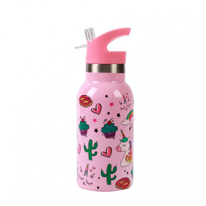 Termos pentru copii, din otel inoxidabil, design unicorn, 350 ml [2]