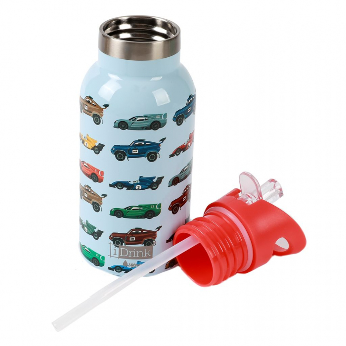 Termos pentru copii, din otel inoxidabil, design masini de curse, 350 ml [3]