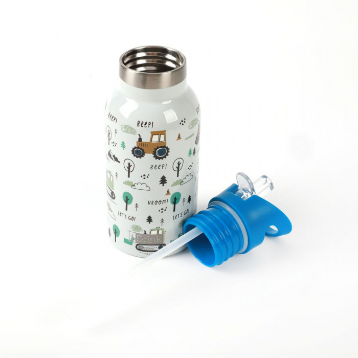 Termos pentru copii, din otel inoxidabil, design vehicule, 350 ml [3]