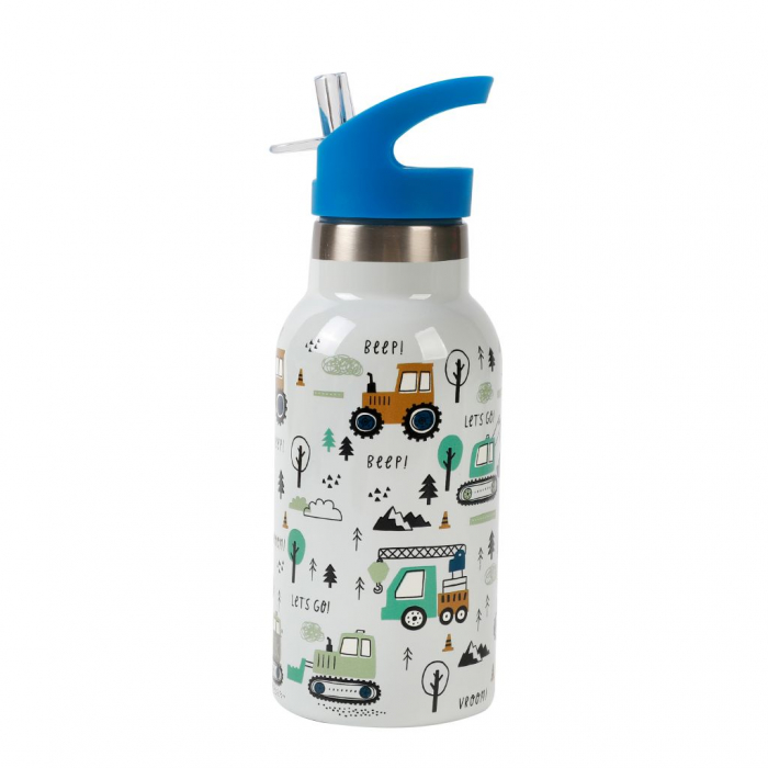 Termos pentru copii, din otel inoxidabil, design vehicule, 350 ml [2]