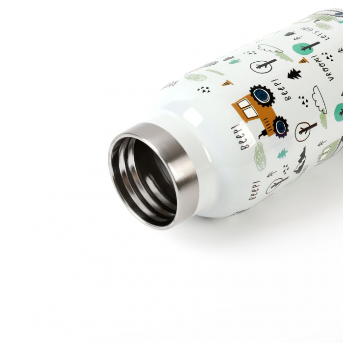 Termos pentru copii, din otel inoxidabil, design vehicule, 350 ml [4]