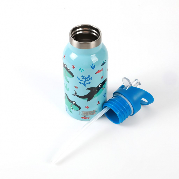 Termos pentru copii, din otel inoxidabil, design rechin, 350 ml [3]