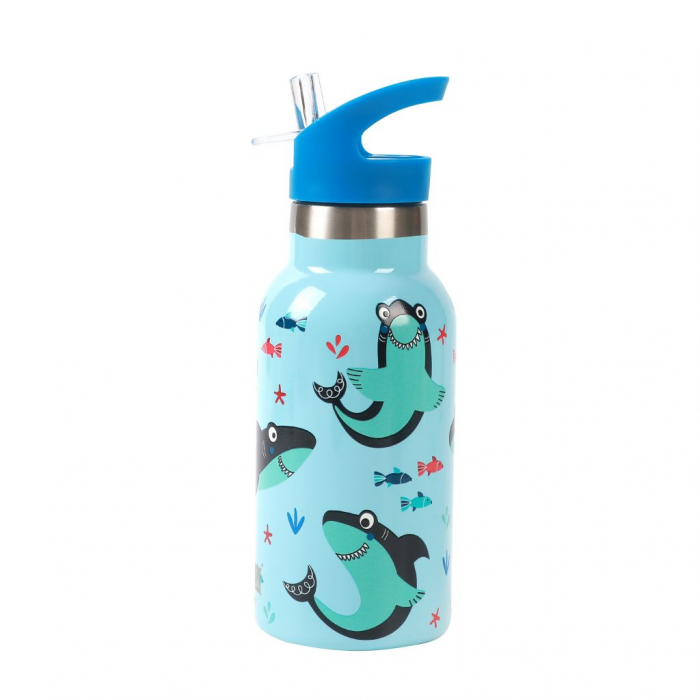 Termos pentru copii, din otel inoxidabil, design rechin, 350 ml [2]