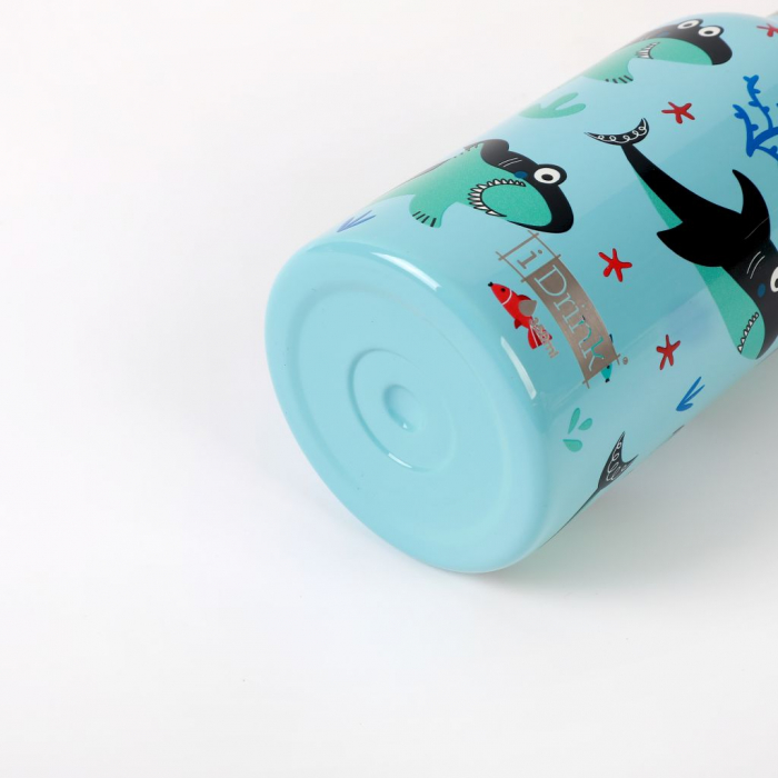 Termos pentru copii, din otel inoxidabil, design rechin, 350 ml [5]