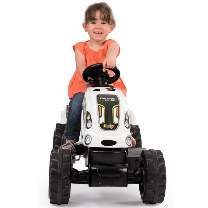 Tractor cu pedale si remorca Smoby Farmer XL alb negru [7]