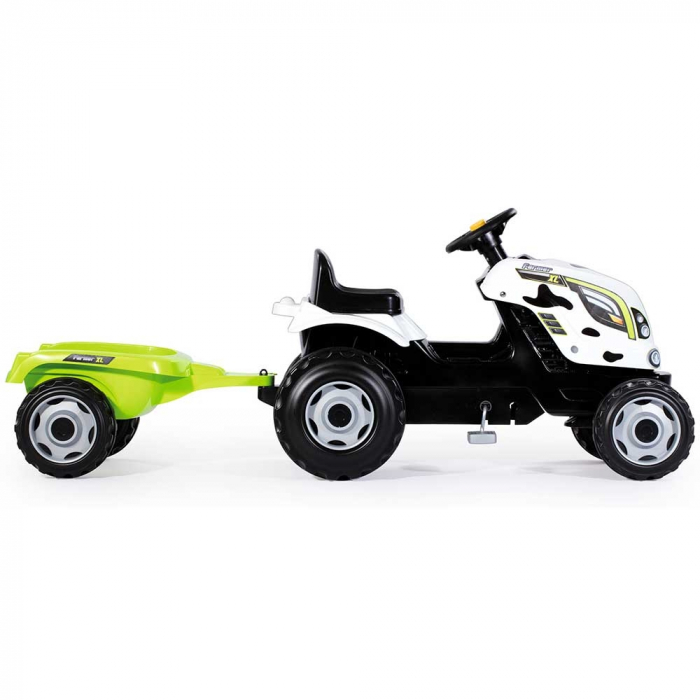 Tractor cu pedale si remorca Smoby Farmer XL alb negru [3]