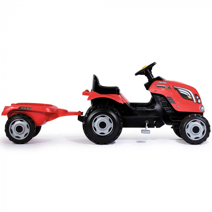 Tractor cu pedale si remorca Smoby Farmer XL rosu [4]