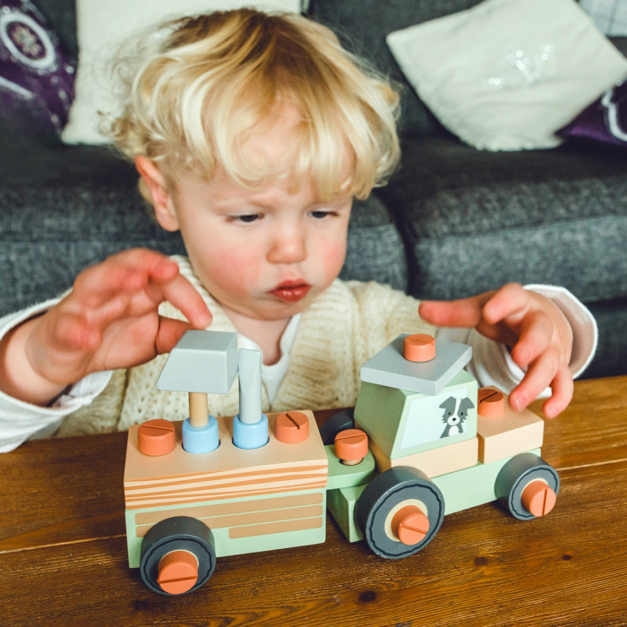 Tractor din lemn de asamblat, Orange Tree Toys [4]