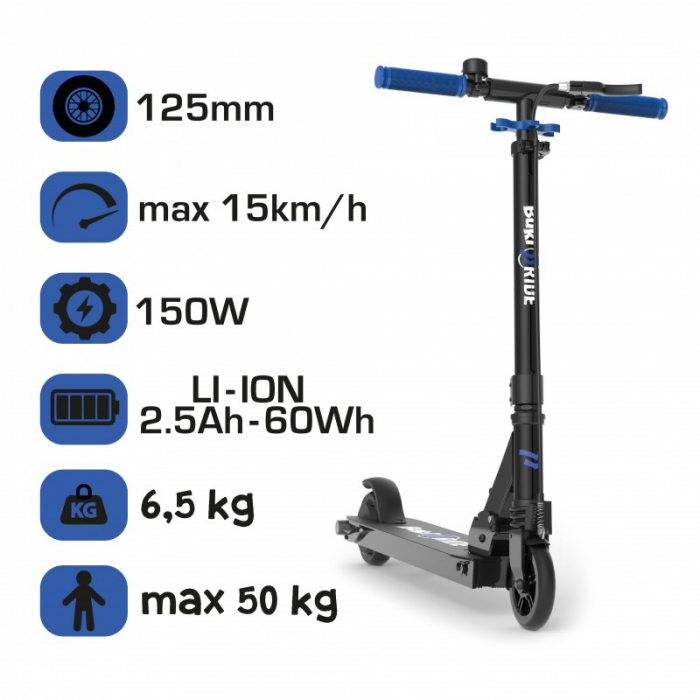 Trotinetă Electrică 125mm - Albastru [8]