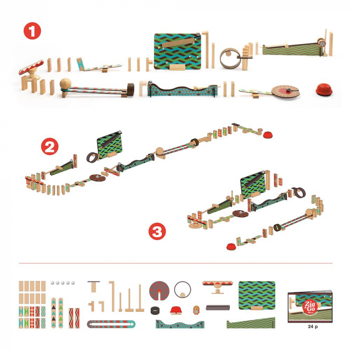 Zig & Go Djeco, set de constructie trasee, 48 piese [3]