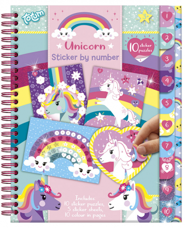 Art & Craft - Set creativ cu abtibilduri cu unicorni, lipeste pe numere