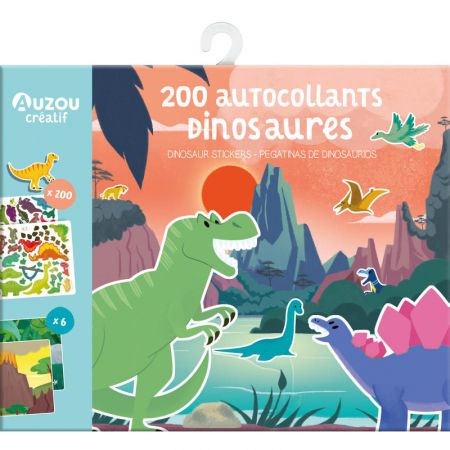 Jucării copii 5-6 ani - 200 de abtibilduri repozitionabile cu dinozauri