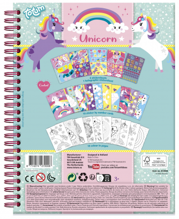 Set creativ cu abtibilduri cu unicorni, lipeste pe numere [4]