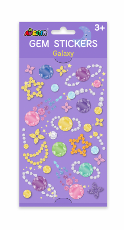 Jocuri educative - Abtibilduri pietre stralucitoare - Galaxie