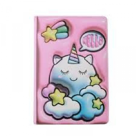 Jocuri educative - Agenda 3D, design unicorn, A5, 96 pagini, iTotal