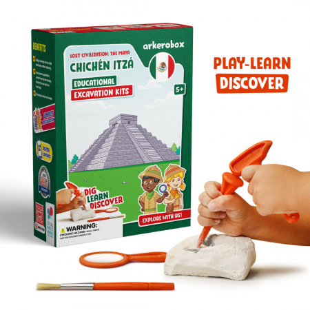 Jocuri educative - Arkerobox - Set arheologic educational si puzzle 3D, Chichen Itza