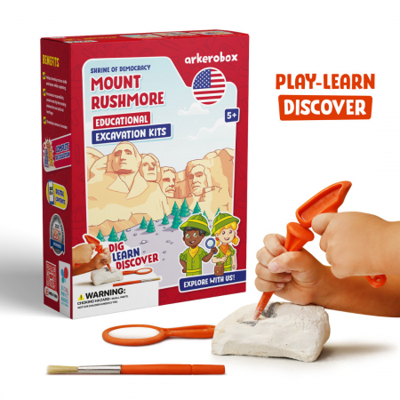 Jucării copii 5-6 ani - Arkerobox - Set arheologic educational si puzzle 3D, Mount Rushmore