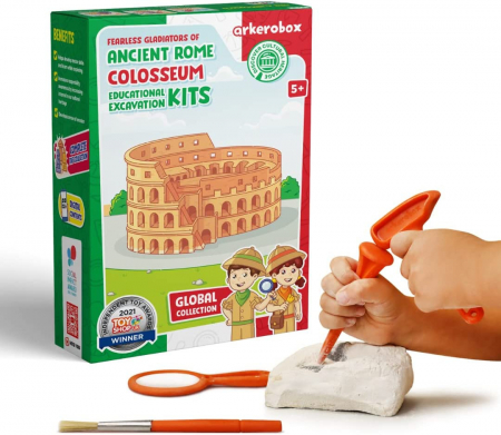 Jocuri educative - Arkerobox - Set arheologic educational si puzzle 3D, Roma antica, Colosseum
