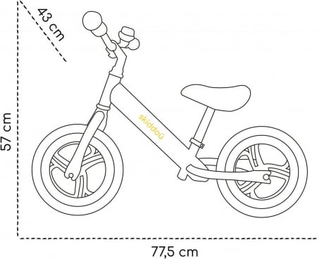 Bicicleta fara pedale Nils, Skiddou, Galben [9]