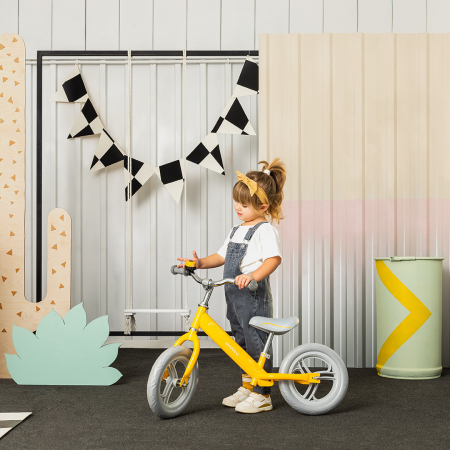 Bicicleta fara pedale Nils, Skiddou, Galben [7]