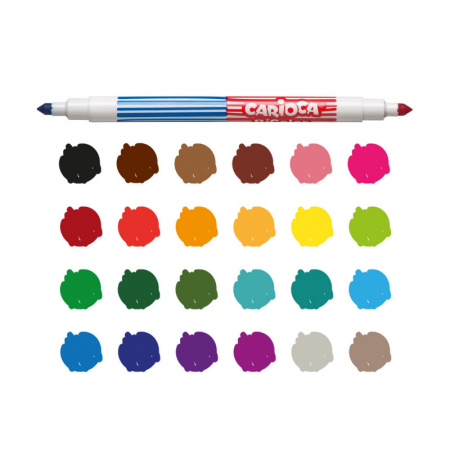 Carioca 2 capete Bi-Color 6buc / set cu capat dublu [3]