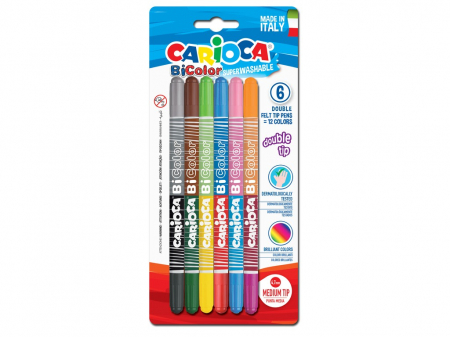Carioci - Carioca 2 capete Bi-Color 6buc / set cu capat dublu