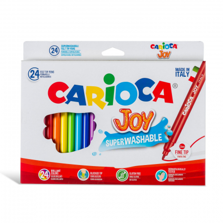 Carioci - Carioca Joy - super lavabila, varf subtire Set 24 culori diferite.