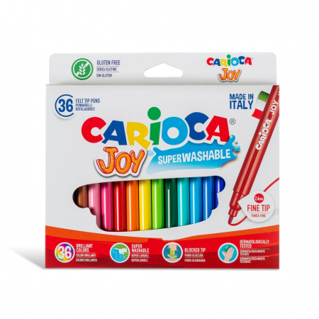 Carioci - Carioca Joy - super lavabila, varf subtire Set 36 culori diferite.
