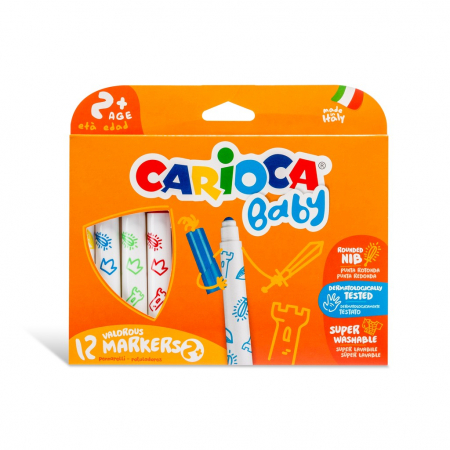 Carioci - Carioci Lavabile Carioca Baby 2ani+ Set 12 culori.