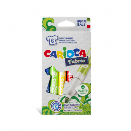 Art & Craft - Carioci pentru haine Carioca Fabric 6 culori-cutie.