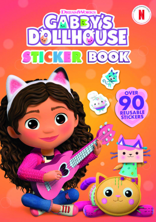 Jocuri educative - Carte de colorat cu abtibilduri repozitionabile Gabby's Dollhouse