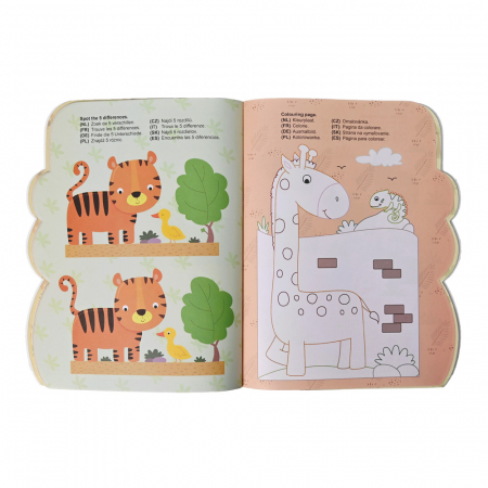 Carte de colorat cu activitati si abtibilduri -animale din jungla [3]