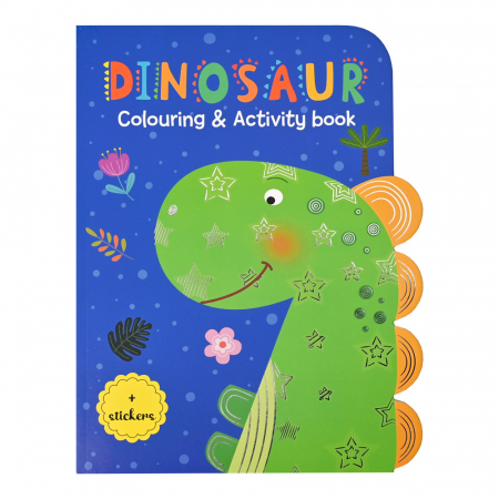 Jucării copii 5-6 ani - Carte de colorat cu activitati si abtibilduri - dinozaur